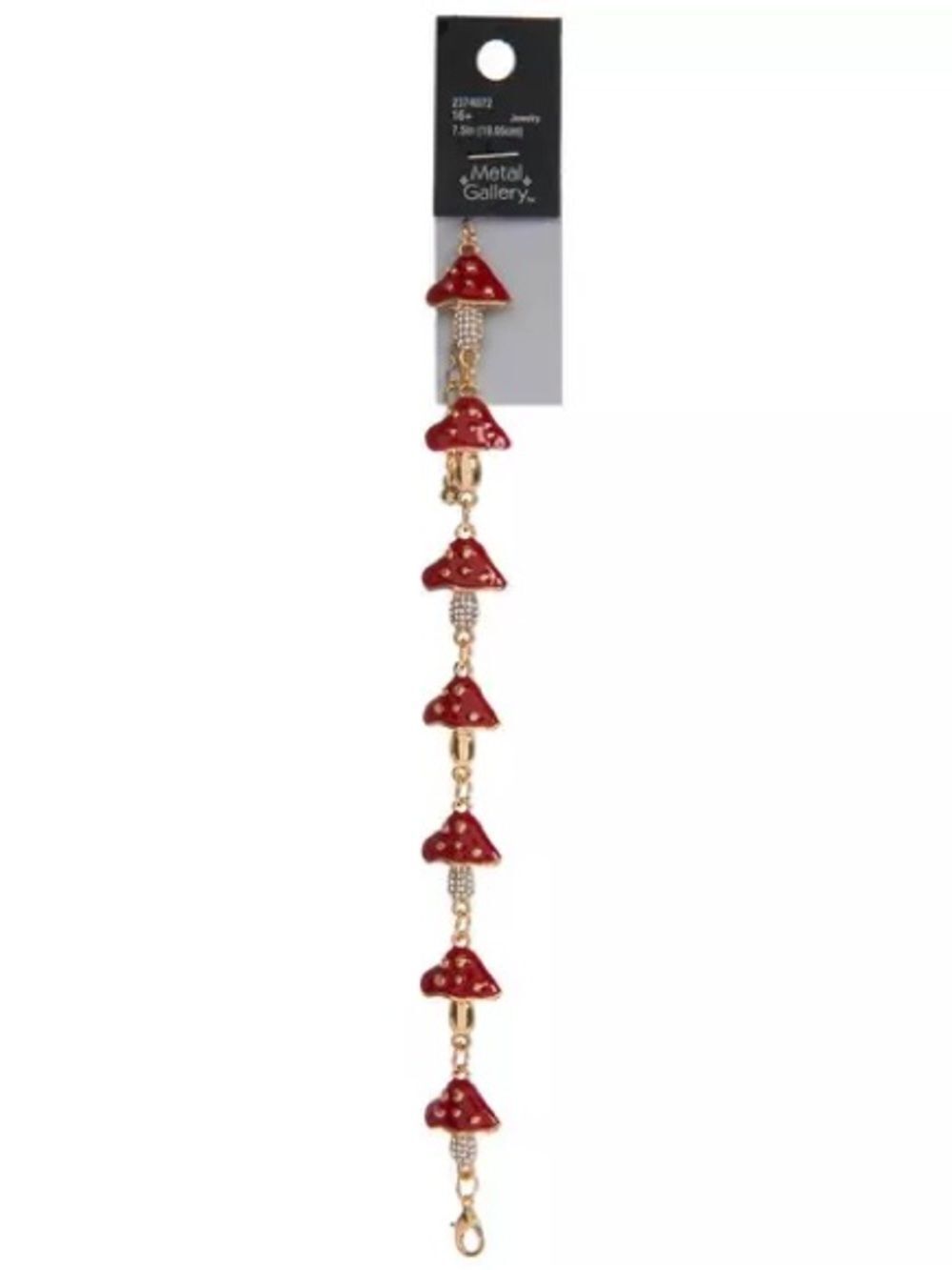 New Red Mushroom Charm Bracelet - Metal Gallery